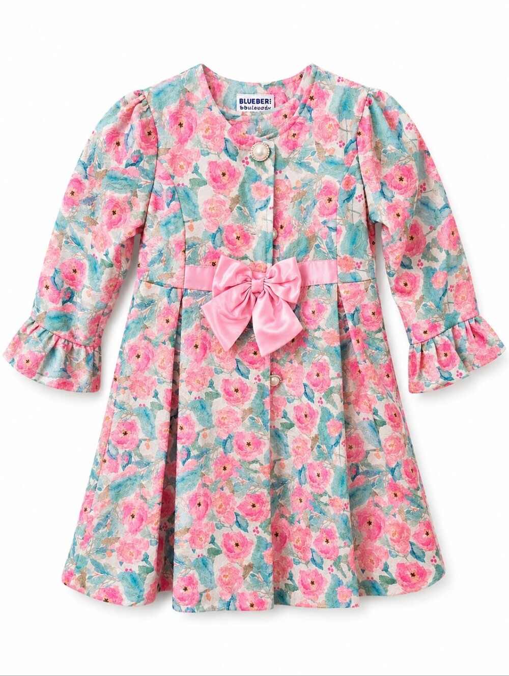 Blueberi Boulevard Floral Dress And Coat Set Girls Size 5 Pink Easter Party